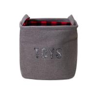 Rosewood Check Print Toy Basket